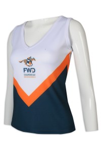 CH200 sample-made cheerleading women's V-neck vest shoulder-exposed waist cheerleading manufacturers  elite cheer uniforms